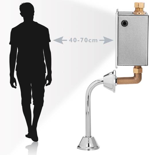 Robinet de chasse automatique infrarouge pour WC avec entrée d'eau verticale
