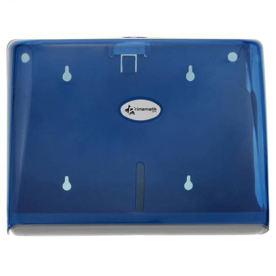 Blauwe papieren handdoek dispenser voor badkamer