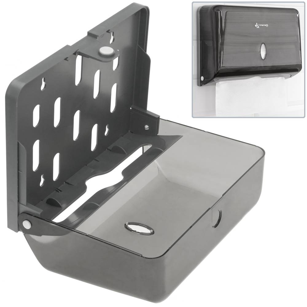 Dispensador de toallas de papel para baño en negro 268x103x204mm