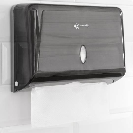 Dispensador de toallas de papel para baño en negro 268x103x204mm