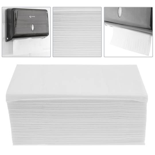 Tovalloles de paper eixugamans doble capa plegat en V Caixa de 4000 unitats