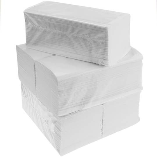 Tovalloles de paper eixugamans doble capa plegat en V Caixa de 4000 unitats