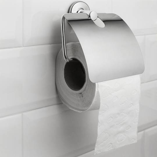 Porte-rouleau classique pour papier hygiénique avec couvercle chromé