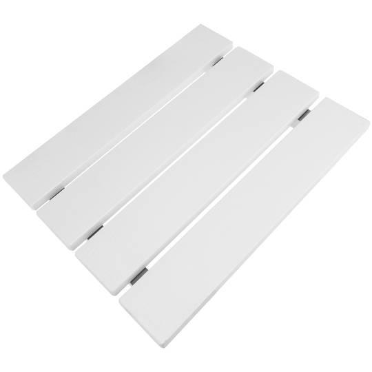 Opklapbare douchestoel. Klapstoel voor ouderen in kunststof WPC en roestvrij staal 380 x 338 mm wit
