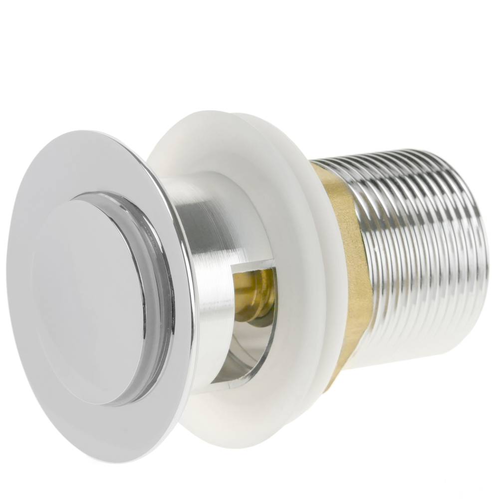 Válvula de desagüe 8cm con rebosadero. Tapón para lavabo y baño universal G1-1/4 cromado