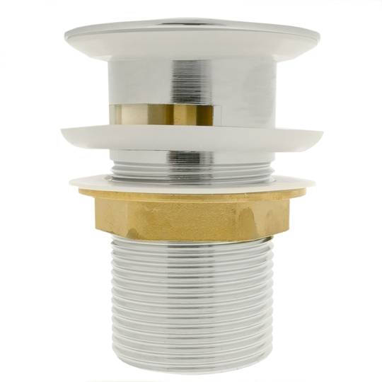 Válvula de desagüe 8cm con rebosadero. Tapón para lavabo y baño universal G1-1/4 cromado