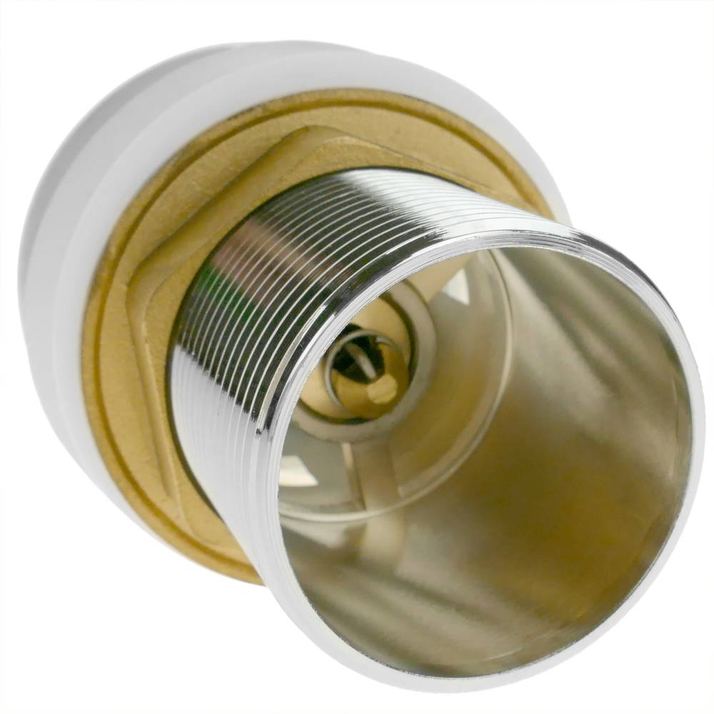 Válvula de desagüe 8cm con rebosadero. Tapón para lavabo y baño universal G1-1/4 cromado