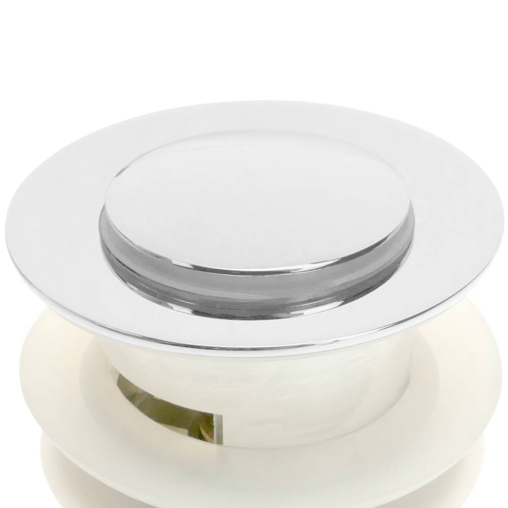 Válvula de desagüe 8cm con rebosadero. Tapón para lavabo y baño universal G1-1/4 cromado