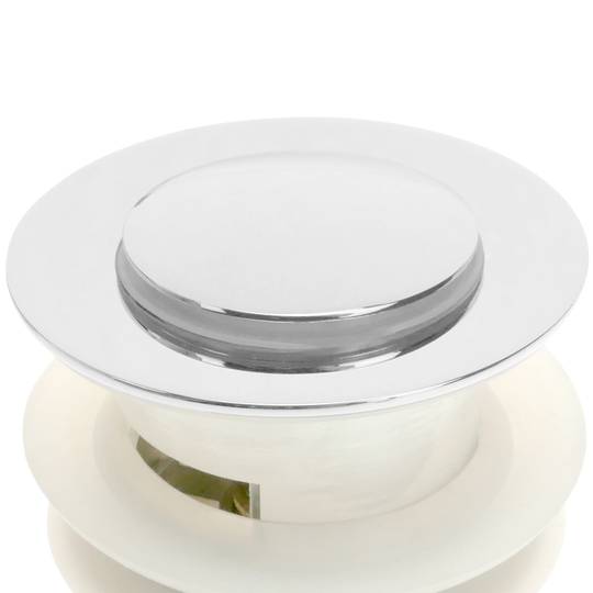 Válvula de desagüe 8cm con rebosadero. Tapón para lavabo y baño universal G1-1/4 cromado