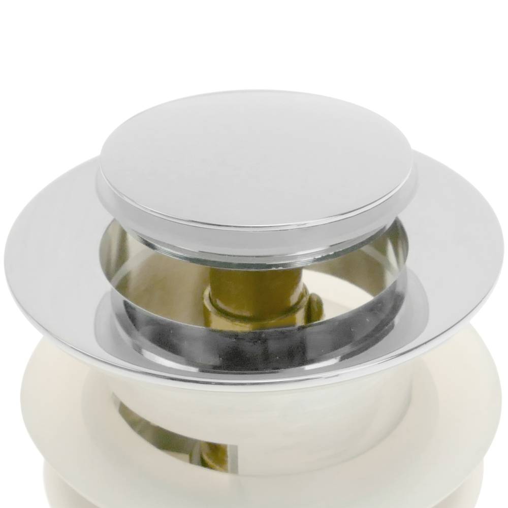 Válvula de desagüe 8cm con rebosadero. Tapón para lavabo y baño universal G1-1/4 cromado