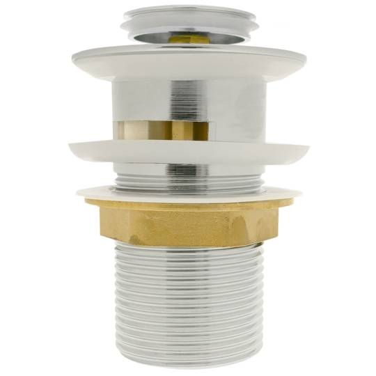 Válvula de desagüe 8cm con rebosadero. Tapón para lavabo y baño universal G1-1/4 cromado