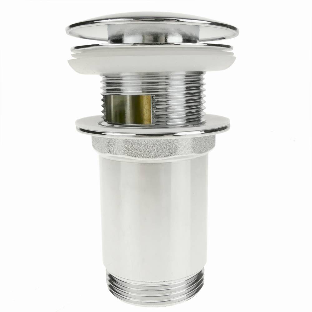 1-1/4" 32mm Push-button Quick-Clac Chrome-Plated Brass Basin Bath Plug Unslotted 