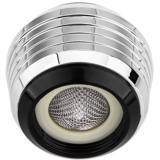 Atomizing water aerator for 22mm or 24mm faucets with rotation and 2 flow modes