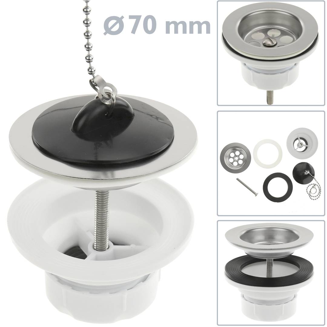 Válvula lavabo-bidet 1 1/4 × Ø 70 mm - Cablematic