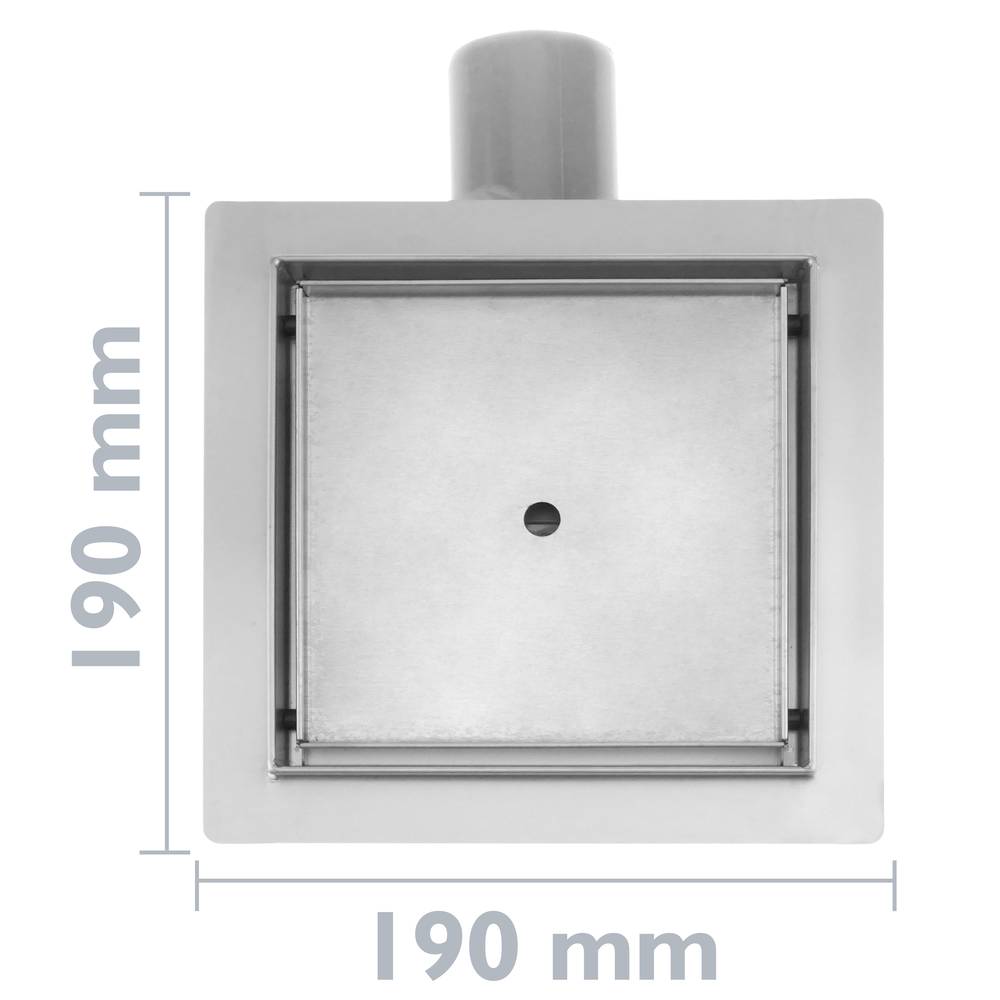 Caniveau de drainage de douche carré 15 cm en acier inoxydable pour carrelage