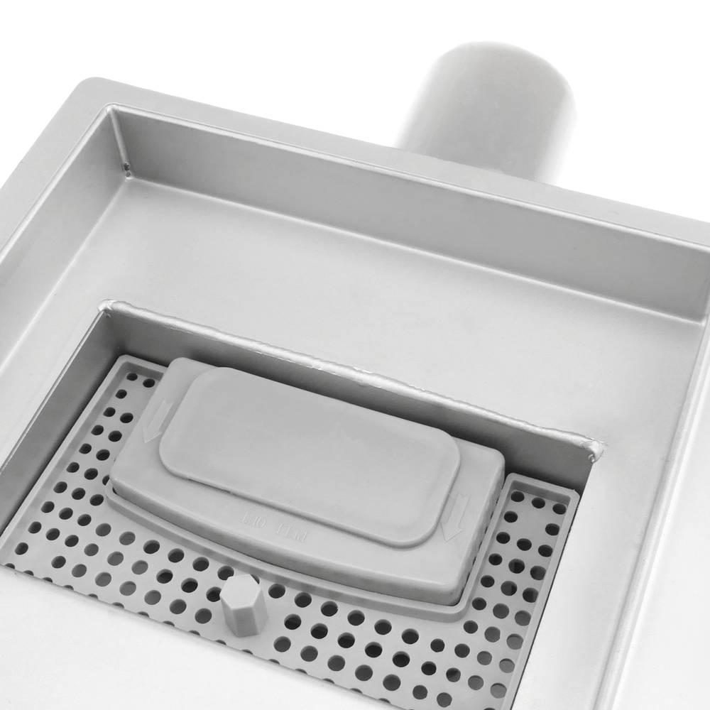 Calha de duche quadrada de 15 cm de aço inoxidável com grelha