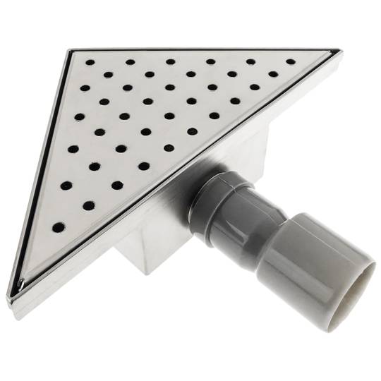 Shower drain squared channel 15 cm stainless with grid for corner