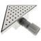 Shower drain squared channel 15 cm stainless with grid for corner