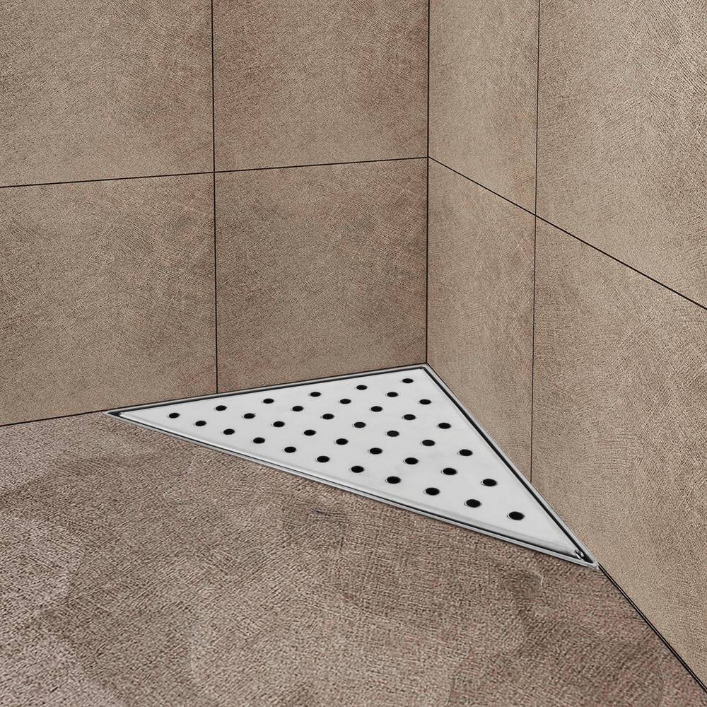 Calha de duche quadrada de 15 cm de aço inoxidável com grelha de canto