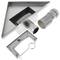 Shower drain squared channel 15 cm stainless with grid for corner