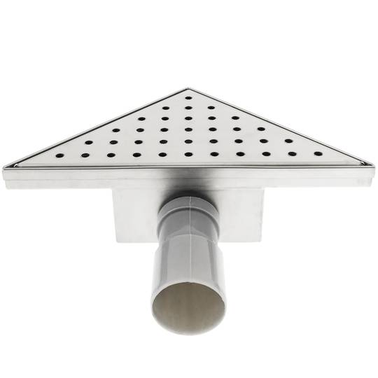 Shower drain squared channel 15 cm stainless with grid for corner