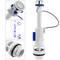 Double push-button cable arrester with base for WC cistern