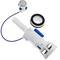 Double push-button cable arrester with base for WC cistern