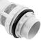 Double push-button cable arrester with base for WC cistern