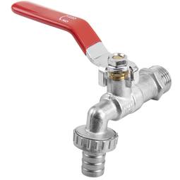 1/2"- 3/4" Ellbogenkugelhahn mit Schlauchadapter