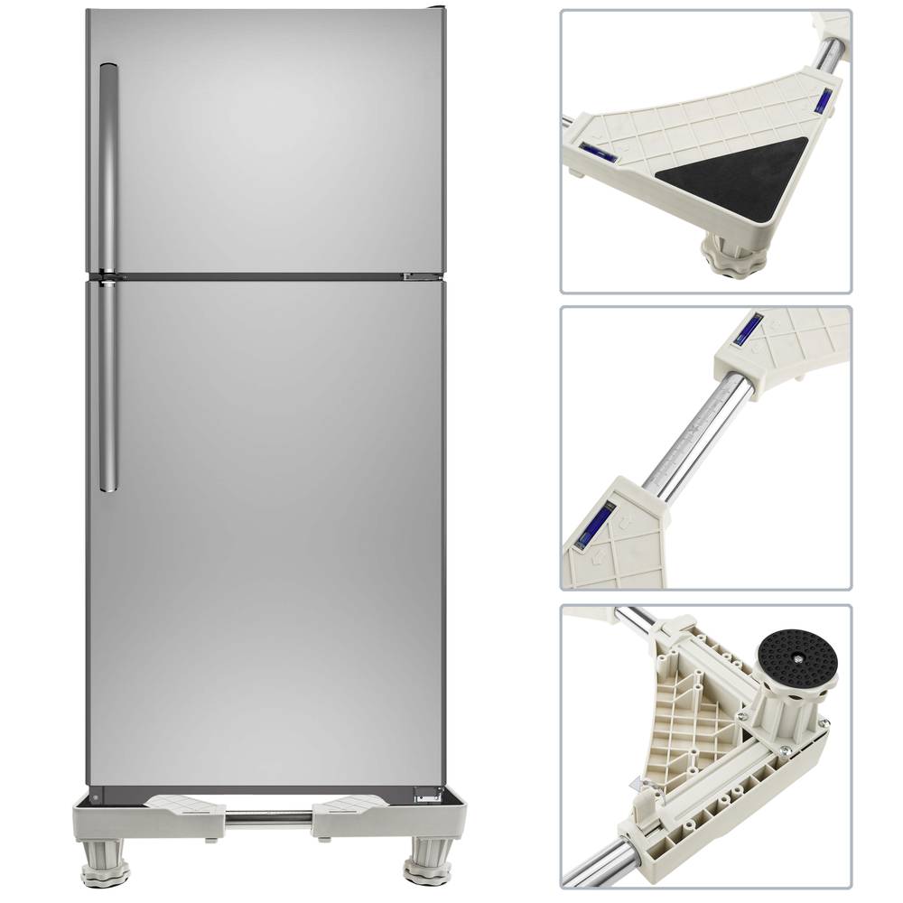 Soporte elevador antivibración para lavadora, secadora, nevera y aire  acondicionado 150 Kg 51-68 cm 45-63 cm - Cablematic