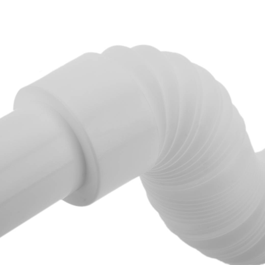 Sifone estensibile composto da tubo da 30 a 70 cm con uscita regolabile da  32 o 40 mm e 1 dado in plastica 1/2 - Cablematic