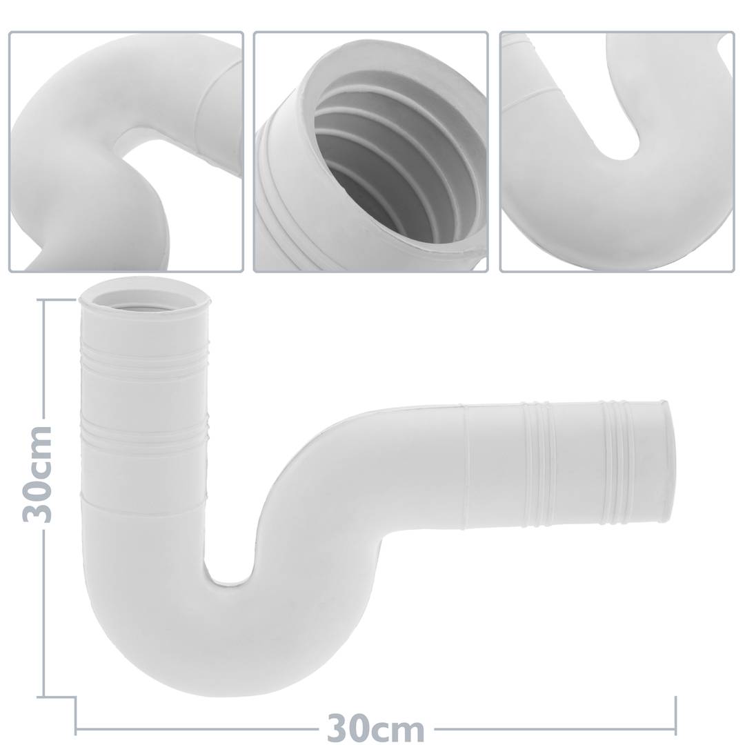 Sifón flexible abierto de 30 x 30 mm de goma - Cablematic