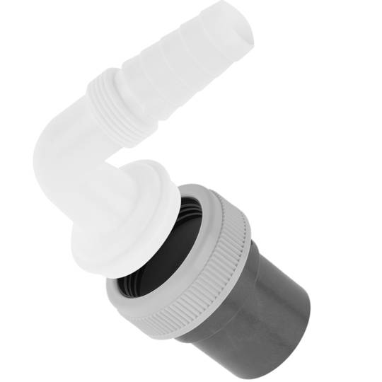 Enlace mixto tubos lisos con toma a 90 grados de plástico PVC de 1