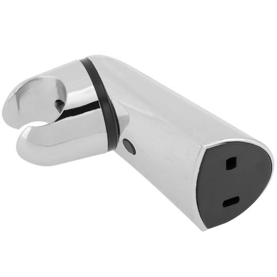 Suport cònic cromat per a carxofa de dutxa orientable amb sistema de fixació de 2 orificis