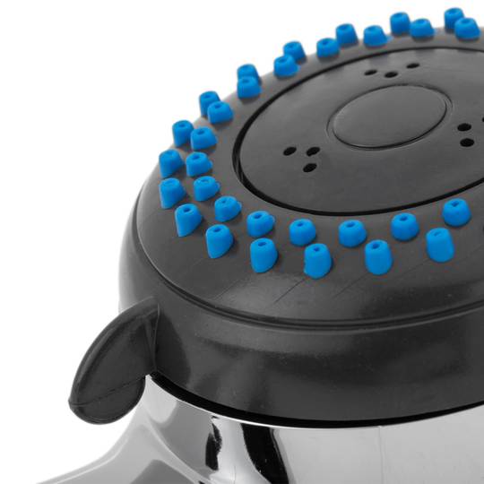 Alcachofa móvil para ducha cromado con sistema antical, ahorro de agua y 3 funciones