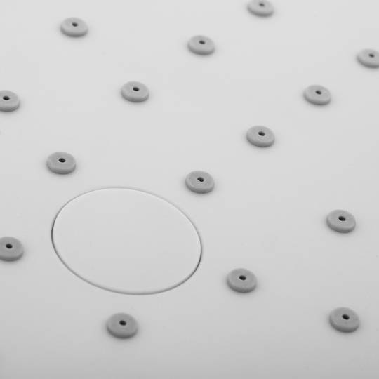 Carxofa rodona fixa per a columna de dutxa cromada amb sistema anticalç, estalvi d'aigua i 1 funció