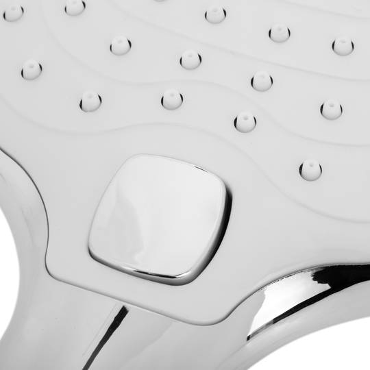 Carxofa mòbil quadrada per a dutxa cromat amb sistema anticalç, estalvi d'aigua i 3 funcions