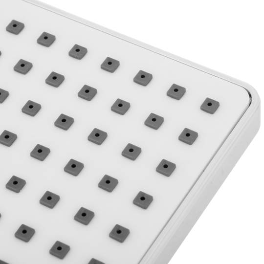 Carxofa mòbil quadrada per a dutxa cromat amb sistema anticalç, estalvi d'aigua i 1 funció