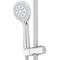 Asta doccia da bagno cromata con soffione e flessibile regolabile in altezza
