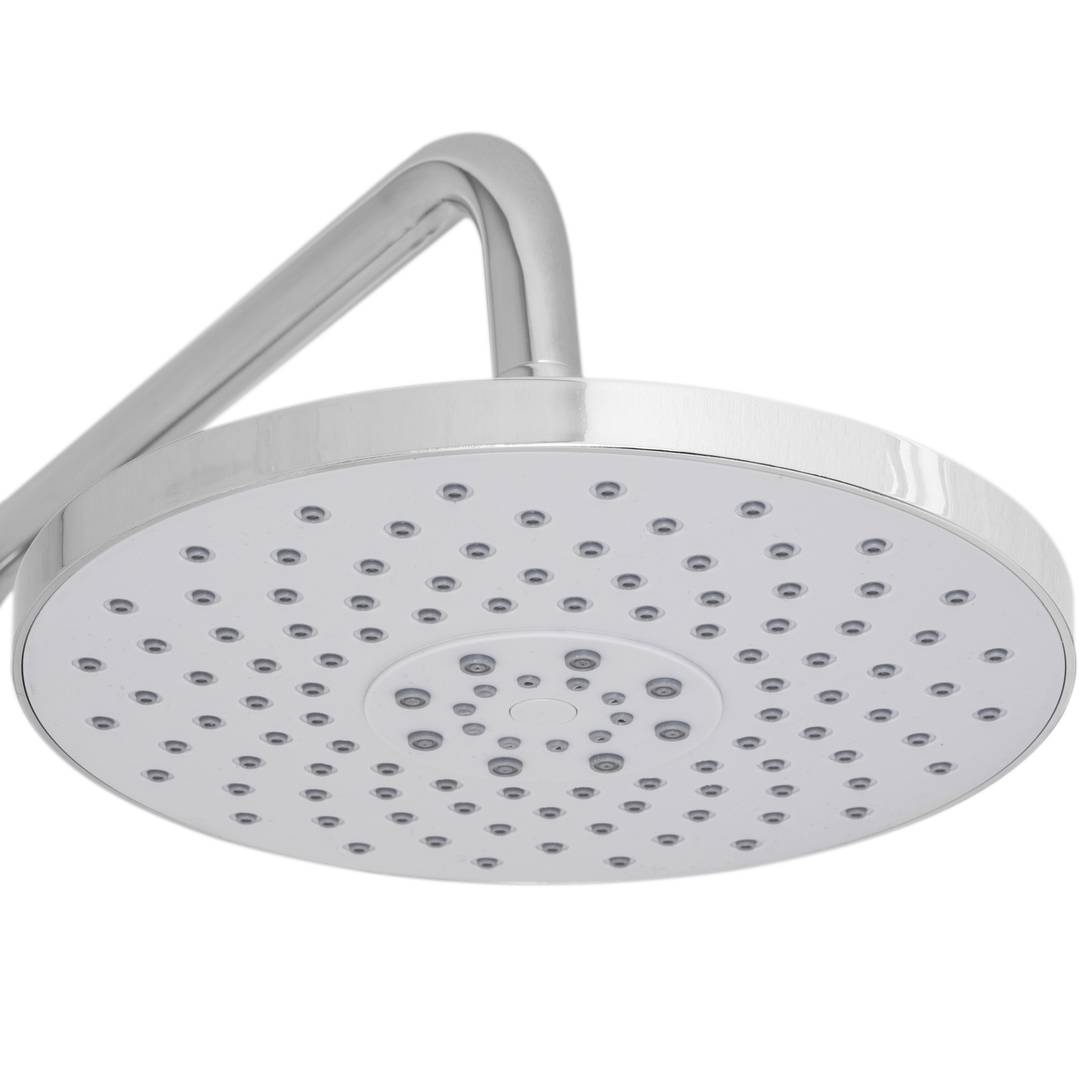 Colonne de douche télescopique chromée avec mitigeur monocommande, pomme de  douche de tête, douchette et flexible - Cablematic