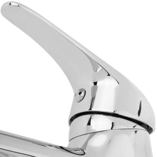 Rubinetto monocomando con cartuccia ceramica per lavabo cromato con funzioni acqua calda e fredda