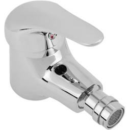 Grifo monomando con cartucho cerámico y boquilla rotatoria para bidet cromado con funciones de agua fría y caliente
