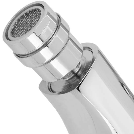 Grifo monomando con cartucho cerámico y boquilla rotatoria para bidet cromado con funciones de agua fría y caliente