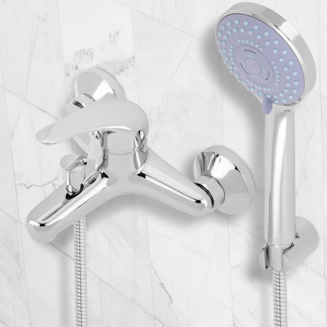 Grifo de ducha con mano-ducha, flexo y soporte Easy Unisan