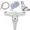 Kit de robinet de douche vertical à une poignée en chrome à économie d'eau avec pommeau de douche, support et tuyau
