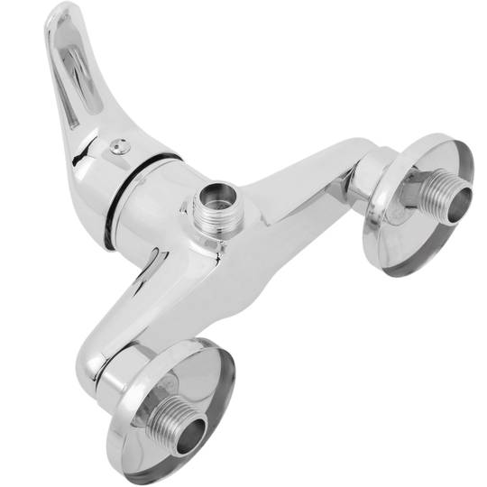 Kit de robinet de douche vertical à une poignée en chrome à économie d'eau avec pommeau de douche, support et tuyau