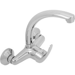 Miscelatore cromato girevole con bocca alta incorporata per lavabo altezza 248mm