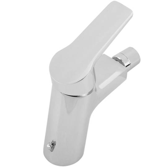 Rubinetto monocomando cromato con cartuccia in ceramica e lancia girevole per bidet con funzioni acqua calda e fredda