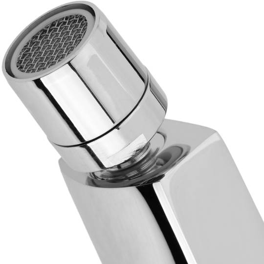 Rubinetto monocomando cromato con cartuccia in ceramica e lancia girevole per bidet con funzioni acqua calda e fredda