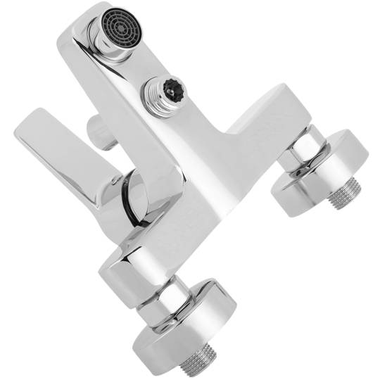 Kit rubinetto doccia monocomando orizzontale cromato a risparmio idrico con soffione doccia, tubo flessibile e staffa